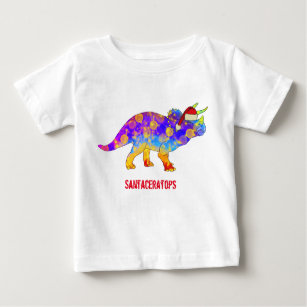 T-shirt Pour Bébé Tricératops Ciel Psychédélique Arc-En-Ciel Cute Xm