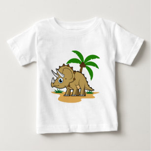 T-shirt Pour Bébé Tricératops Dans Un Climat Tropical.