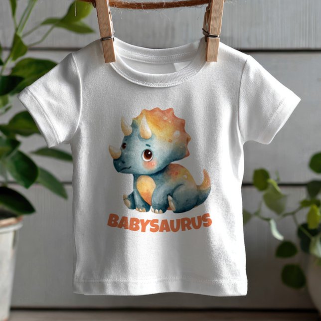 T-shirt Pour Bébé Tricératops Dino Babysaurus (Créateur téléchargé)