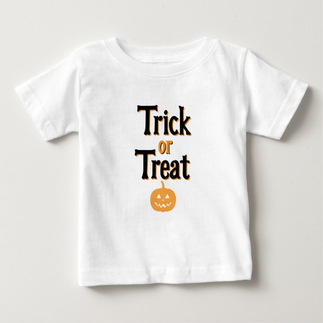T-shirt Pour Bébé Trick d'Halloween pour enfant ou traitement T-shir (Devant)