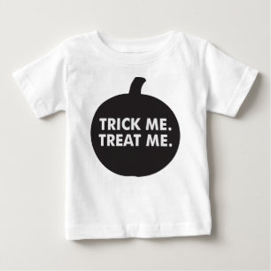 T-shirt Pour Bébé Trick Me Treat Me, T-shirt Bébé Blanc Noir