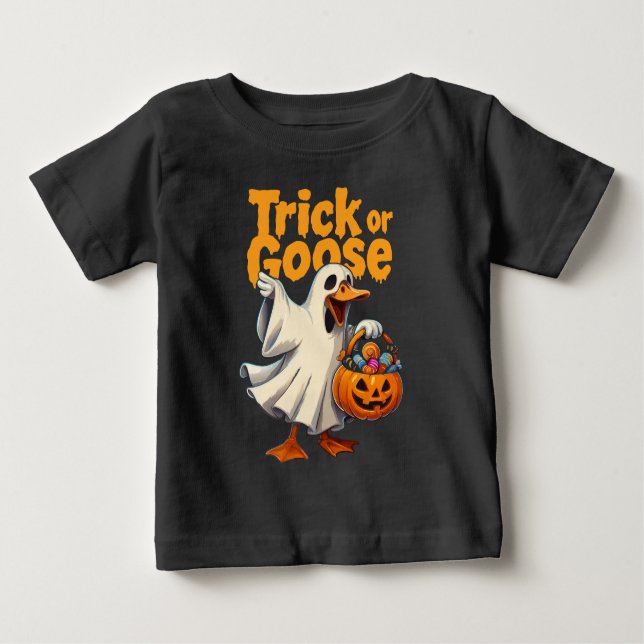 T-shirt Pour Bébé Trick or Goose Halloween Goose (Devant)