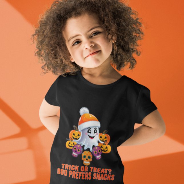 T-shirt Pour Bébé Trick ou Treat Boo Drôle Citation Halloween Party (Créateur téléchargé)