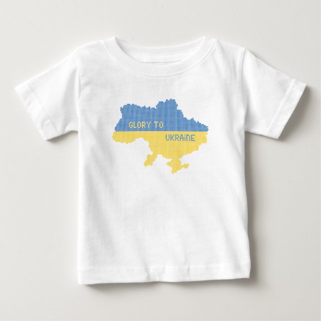 T-shirt Pour Bébé Tricot Ukraine texte de la carte d'Etat Gloire à l (Devant)