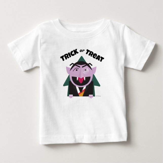 T-shirt Pour Bébé Tricoter ou traiter rue Sésame Halloween (Devant)
