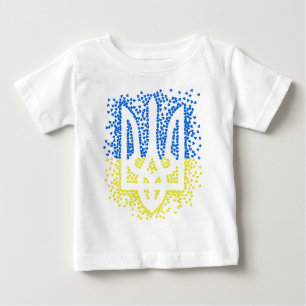 T-shirt Pour Bébé Trident de l'emblème ukrainien tryzub dispersant l
