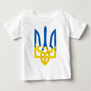 T-shirt Pour Bébé Trident ukrainien polygonal faible