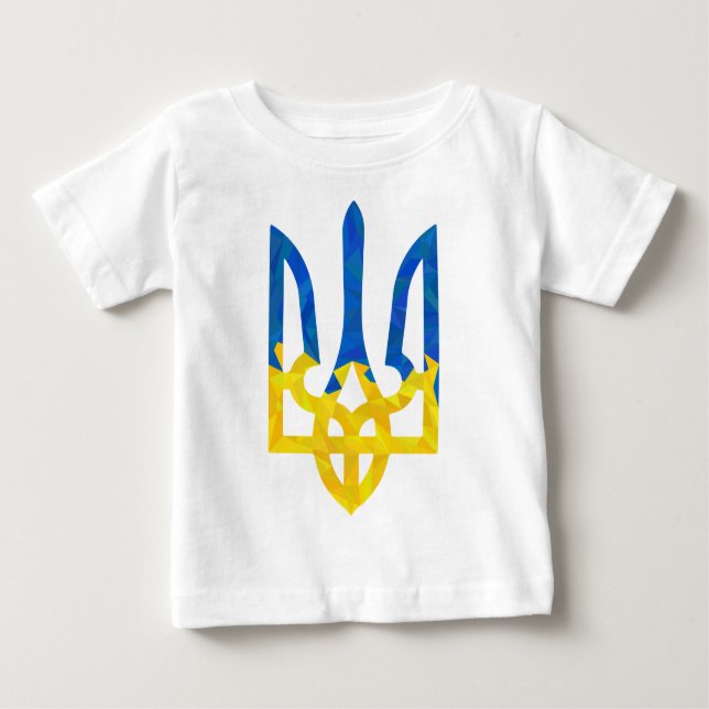 T-shirt Pour Bébé Trident ukrainien polygonal faible (Devant)