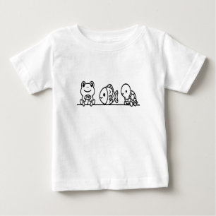 T-shirt Pour Bébé Trio d'animaux aquatiques Kawaii - Grenouille, Poi