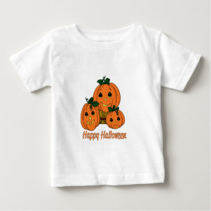 T-shirt Pour Bébé Triplets heureux de citrouille de Halloween