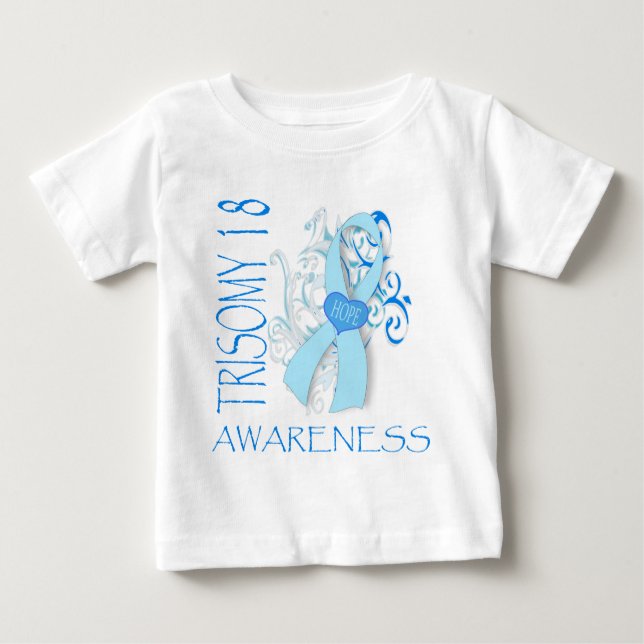 T-SHIRT POUR BÉBÉ TRISOMIE 18, CONSCIENCE DE LA TRISOMIE 18 (Devant)