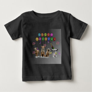 T-shirt Pour Bébé Trois Chiens mignons qui souhaitent une bonne anné