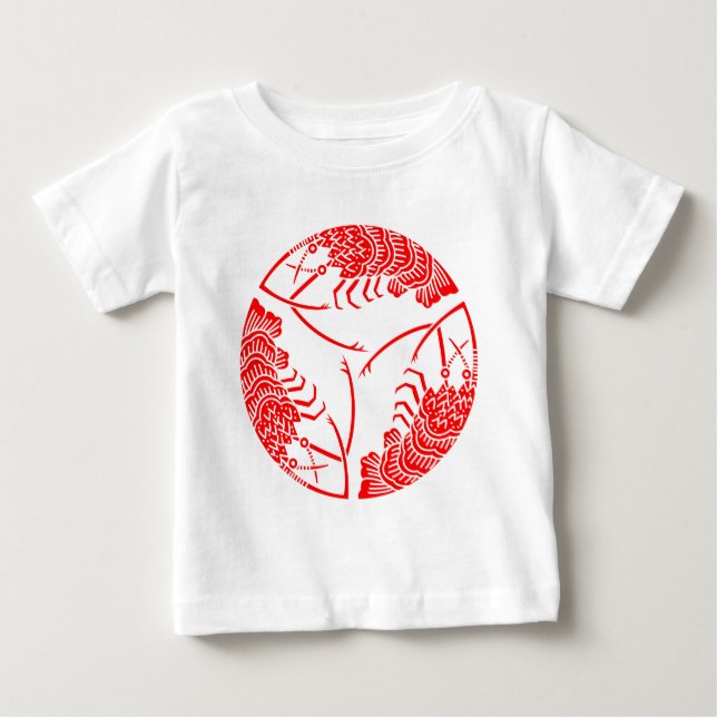 T-shirt Pour Bébé Trois langoustes épineuses tête à queue (Devant)