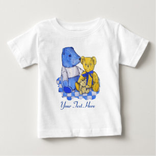 T-shirt Pour Bébé trois mignonnes peluches en tissu de pique-nique