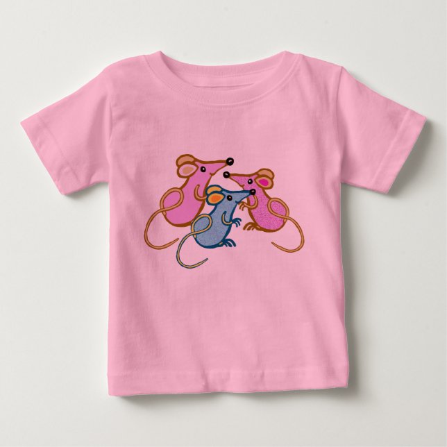 T-shirt Pour Bébé Trois petites souris (Devant)
