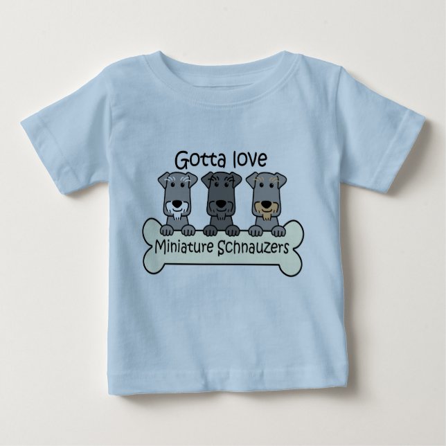 T-shirt Pour Bébé Trois Schnauzers miniatures (Devant)