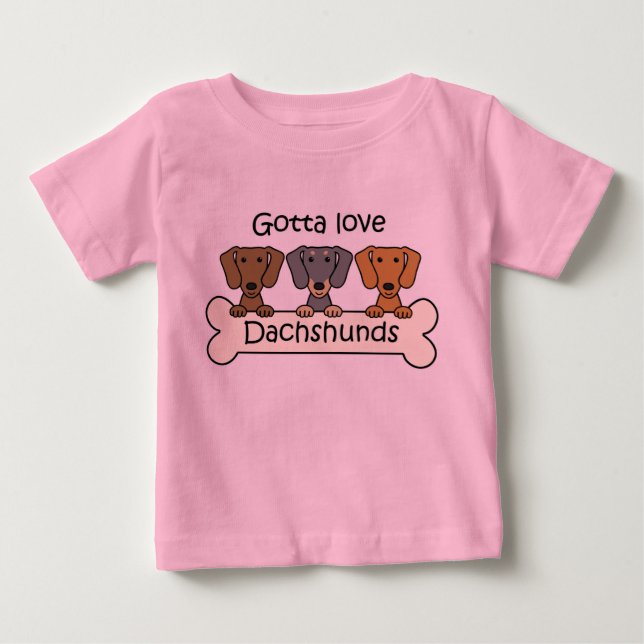 T-shirt Pour Bébé Trois teckels (Devant)