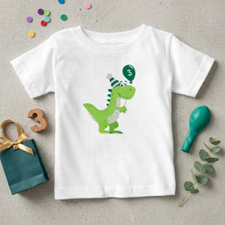T-shirt Pour Bébé Troisième anniversaire de Dinosaur Three Rex
