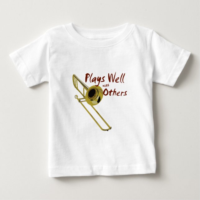 T-shirt Pour Bébé Trombone joue bien (Devant)
