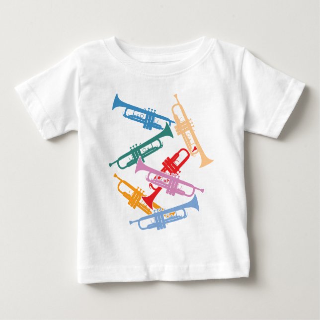 T-shirt Pour Bébé Trompettes colorées (Devant)