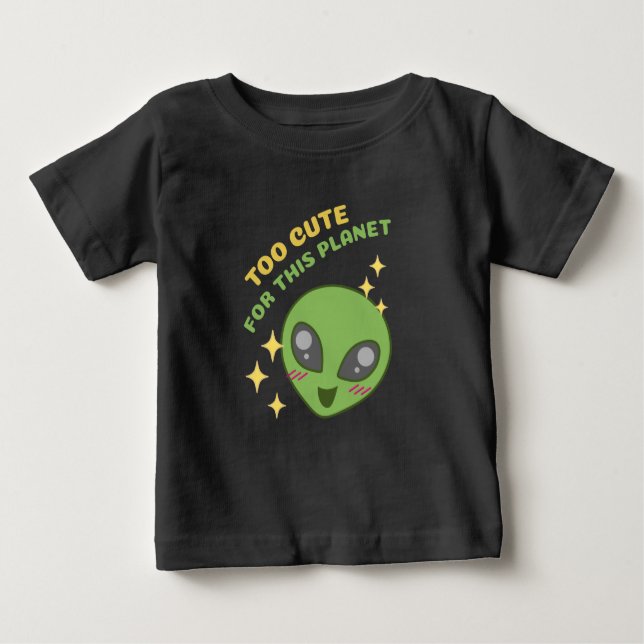 T-shirt Pour Bébé Trop mignon pour cette planète Alien Valentine (Devant)