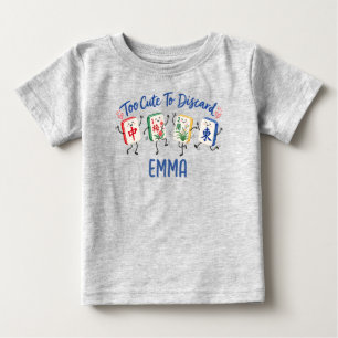 T-shirt Pour Bébé Trop Mignon Pour Être Jeté Mahjong Nom Personnalis