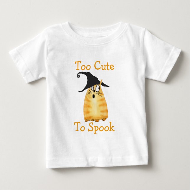 T-shirt Pour Bébé Trop Mignonne Pour Parler Chemise Chat Sorcière (Devant)