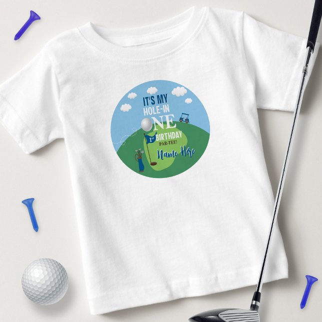 T-shirt Pour Bébé Trou en un Golf 1er anniversaire (Créateur téléchargé)