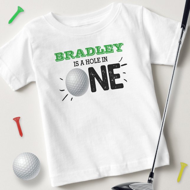 T-shirt Pour Bébé Trou en un | Golf 1er Anniversaire (Créateur téléchargé)