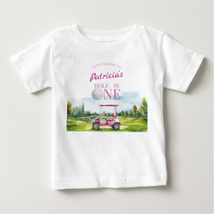 T-shirt Pour Bébé Trou en Un Rose Golf 1er Anniversaire 
