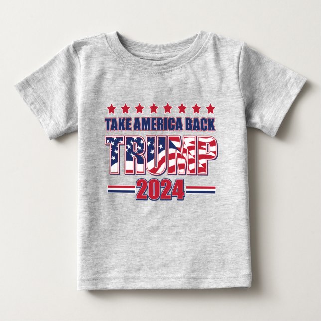 T-shirt Pour Bébé Trump 2024 : Reprendre l'Amérique (Devant)