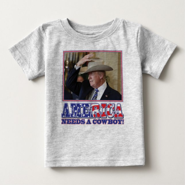 T-SHIRT POUR BÉBÉ TRUMP-AMÉRIQUE-COWBOY (Devant)