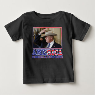 T-SHIRT POUR BÉBÉ TRUMP-AMÉRIQUE-COWBOY