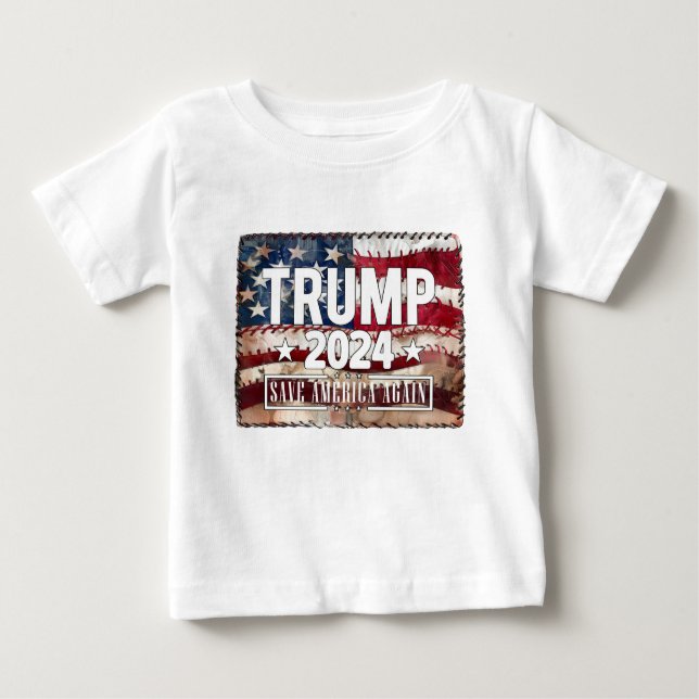 T-shirt Pour Bébé Trump ! sauve à nouveau l'Amérique. (Devant)