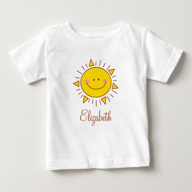 T-shirt Pour Bébé Tu Es Mon Soleil Joyeux Jour Ensoleillé (Devant)