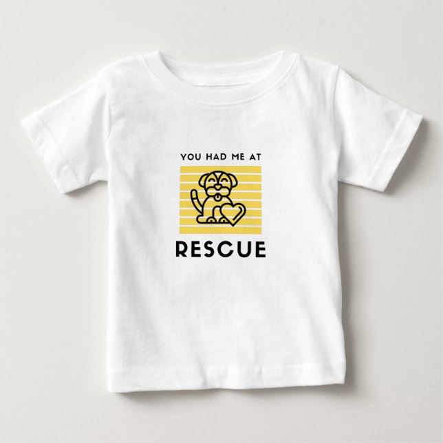 T-shirt Pour Bébé Tu m'as eu à l'secourt (Devant)