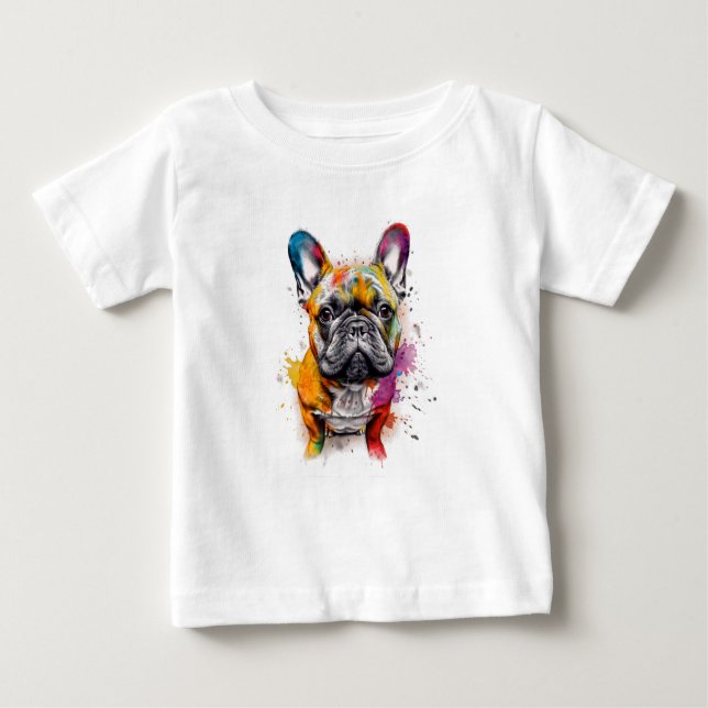 T-shirt Pour Bébé Tu peque, con mucho estilo Bulldog francés (Devant)