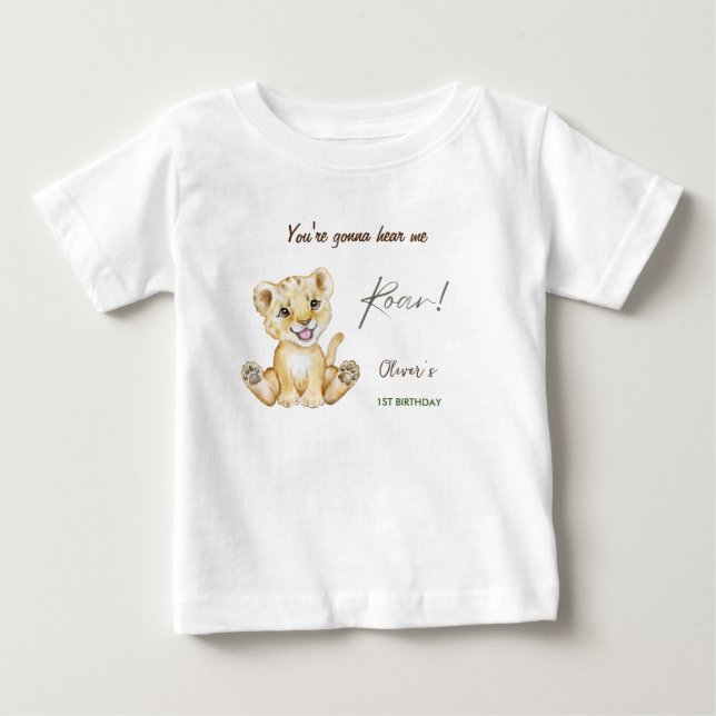 T-shirt Pour Bébé Tu vas m'entendre hurler 1er anniversaire (Devant)