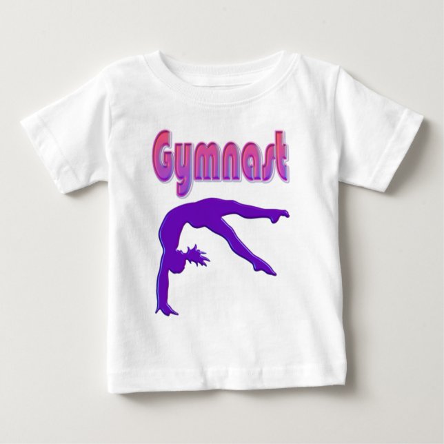 T-shirt Pour Bébé Tumbling gymnastique Métalisé Violet (Devant)