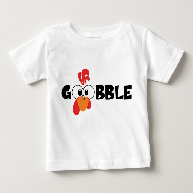 T-shirt Pour Bébé Turkey Face Gobble T Shirt (Devant)