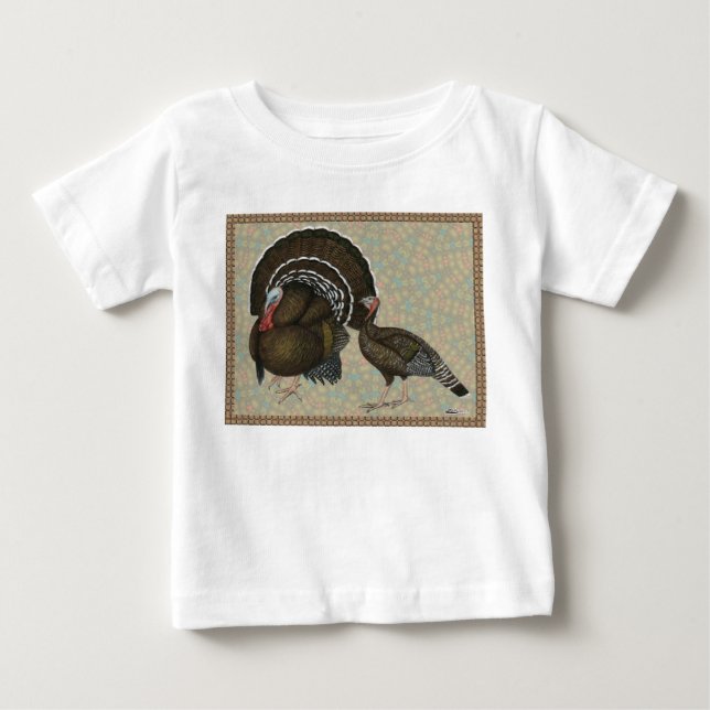 T-shirt Pour Bébé Turkeys Standard Bronze Portrait (Devant)