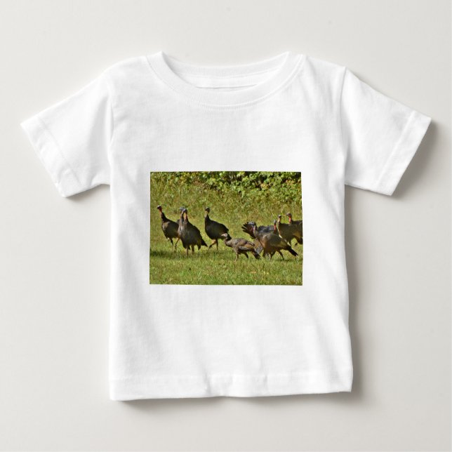 T-shirt Pour Bébé Turquie sauvage, couleurs du Camouflage (Devant)