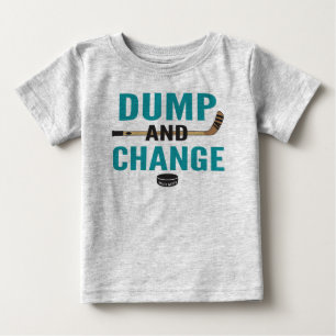 T-shirt Pour Bébé Turquoise Blue Dump et changer Hockey Baby
