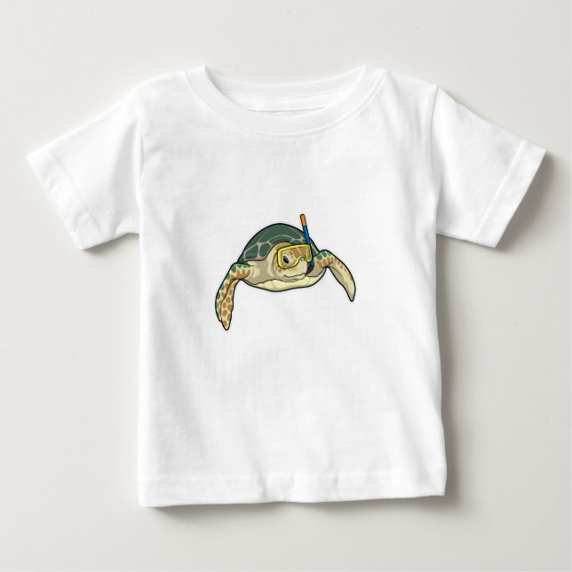 T-shirt Pour Bébé Turtle Diver Snorkel (Devant)