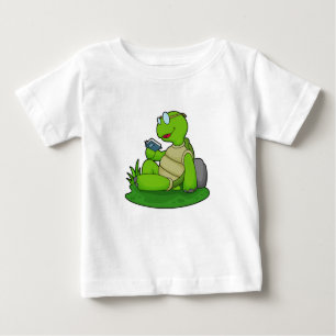 T-shirt Pour Bébé Turtle Reading Book