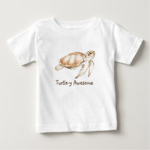T-shirt Pour Bébé Turtle y Awesome Turtle Fun Quote d'eau