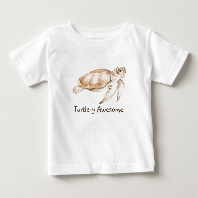 T-shirt Pour Bébé Turtle y Awesome Turtle Fun Quote d'eau (Devant)