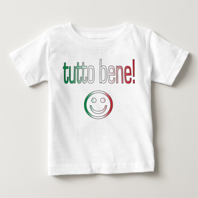 T-shirt Pour Bébé Tutto Bene ! Couleurs du drapeau italien (Devant)