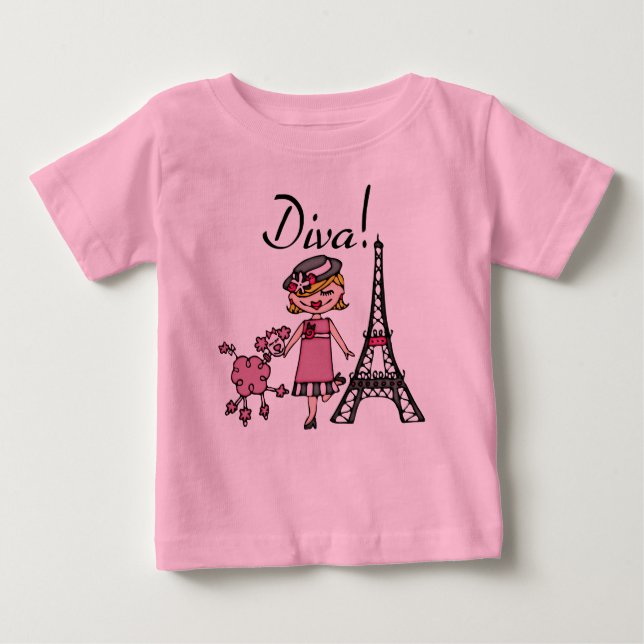 T-shirt Pour Bébé Tutu Body pour bébé Diva aux Cheveux Blonds (Devant)