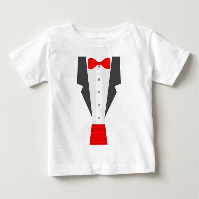 T-shirt Pour Bébé tux rouge (Devant)